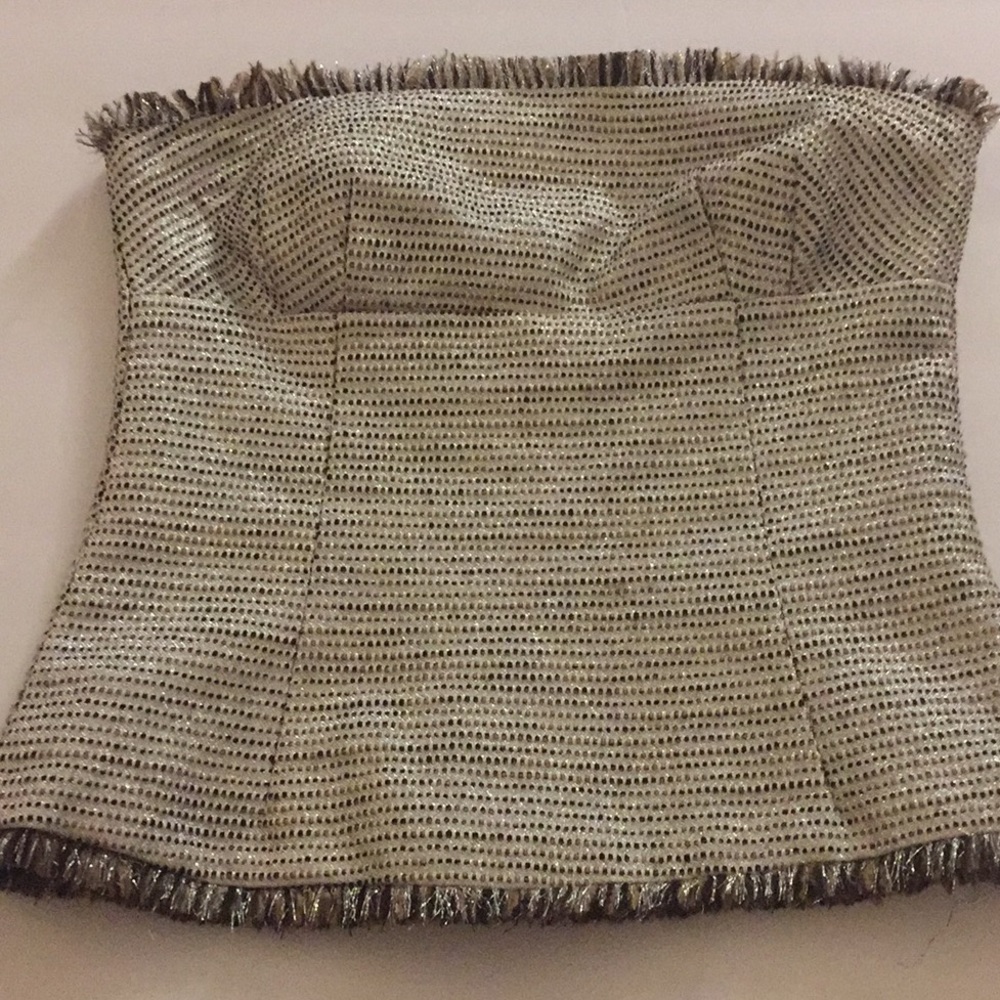 Trina Turk woven strapless EUC